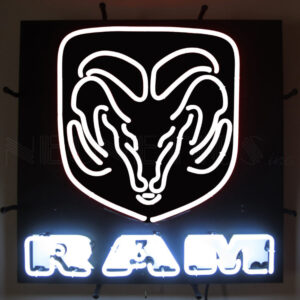 RAM White Neon Sign With Backing