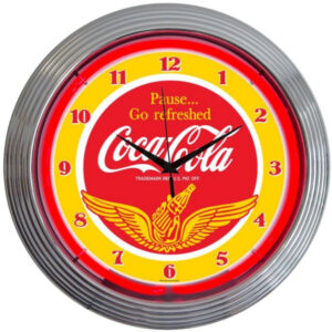 Cola-Cola Wings Neon Clock