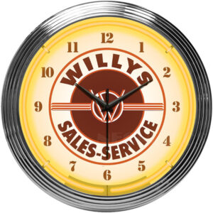 Jeep Willys Sales Service Neon Clock