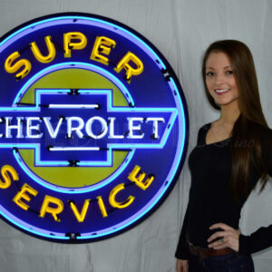 Super Chevrolet Service 36 Inch Neon Sign In Metal Can
