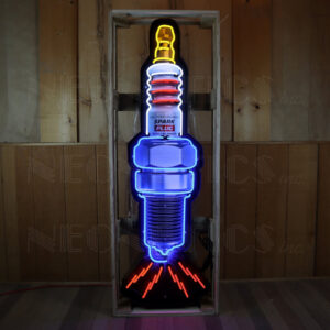 Spark Plug Neon Sign In Shaped Steel Can