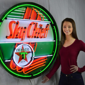 Texaco SKY CHIEF 36 Inch Neon Sign In Metal Can