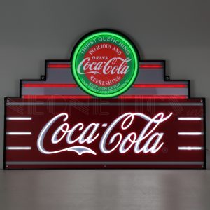 Art Deco Marquee Coca-Cola LED Flex Neon Sign In Steel Can illuminated LED display