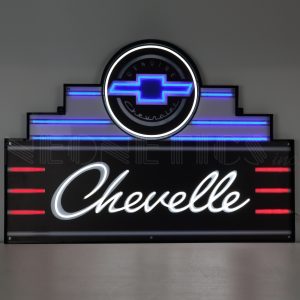 Art Deco Marquee Chevelle LED Flex Neon Sign In Steel Can illuminated LED display
