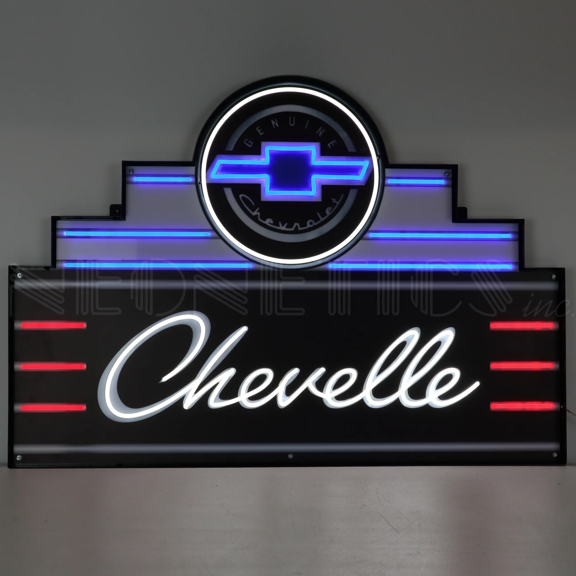 Art Deco Marquee Chevelle LED Flex Neon Sign In Steel Can illuminated LED display