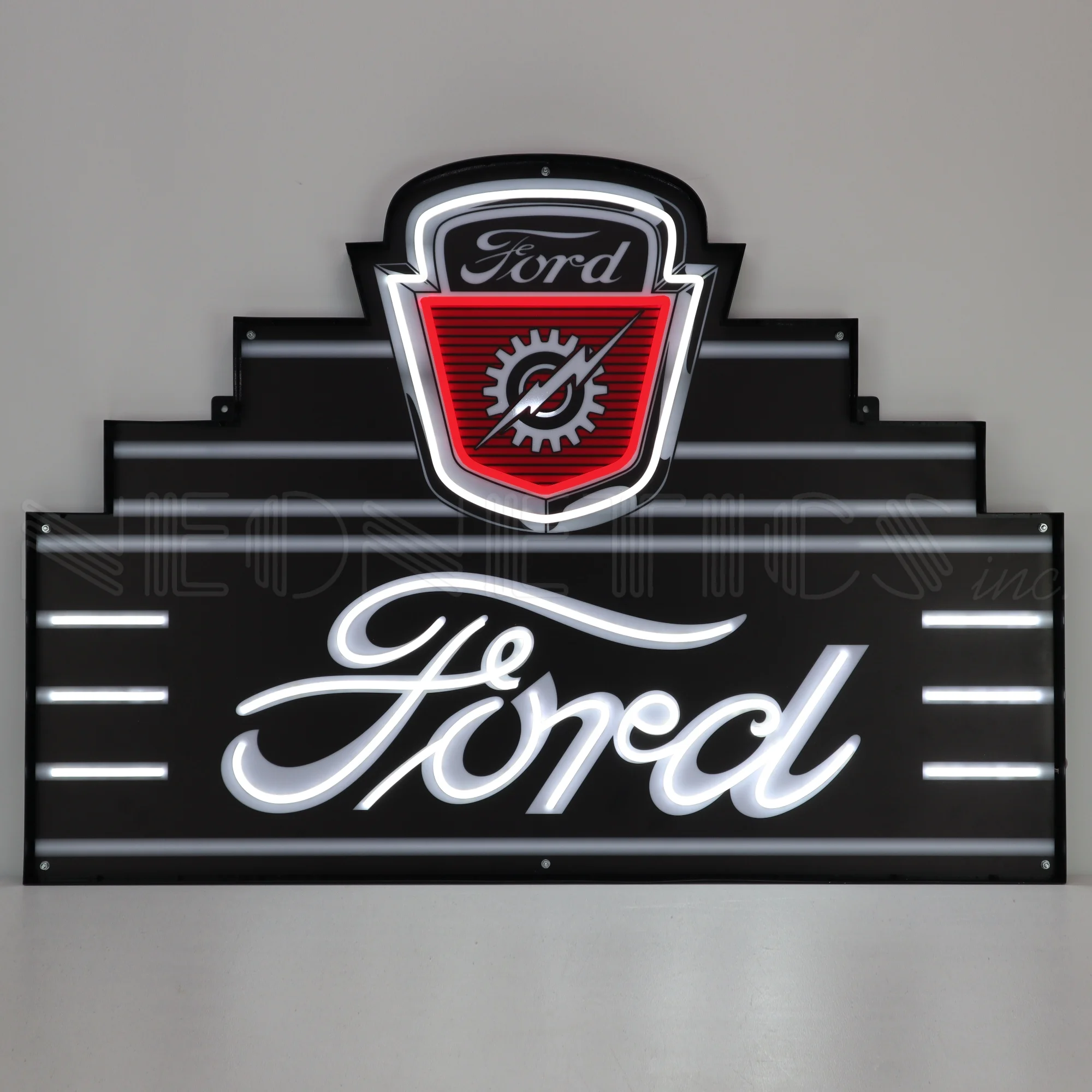 Art Deco Marquee Ford LED Flex Neon Sign In Steel Can illuminated LED display