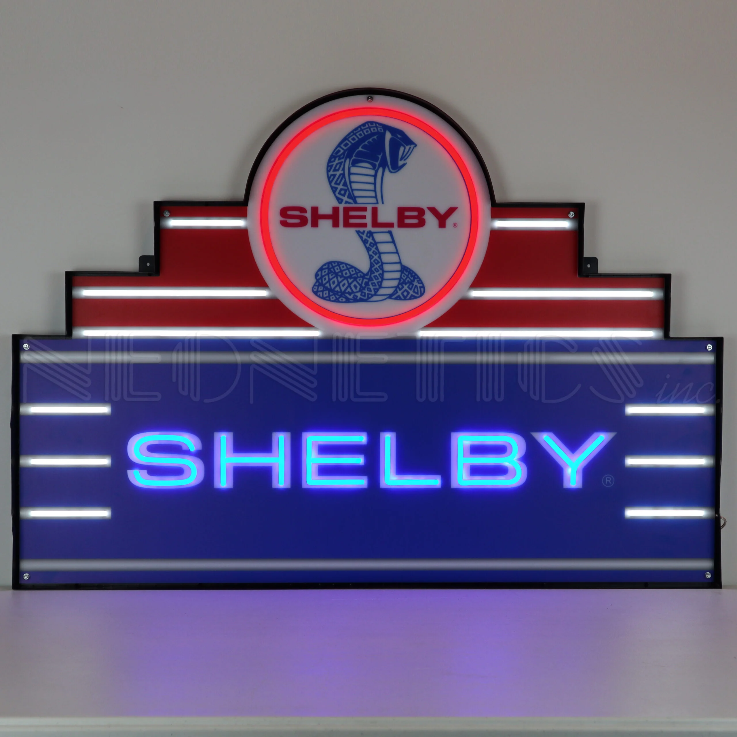 Art Deco Marquee Shelby LED Flex Neon Sign In Steel Can illuminated LED display