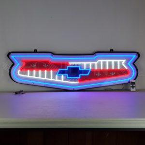 57 Chevy Emblem Chevrolet Grill LED Flex Neon Sign In Steel Can illuminated LED display