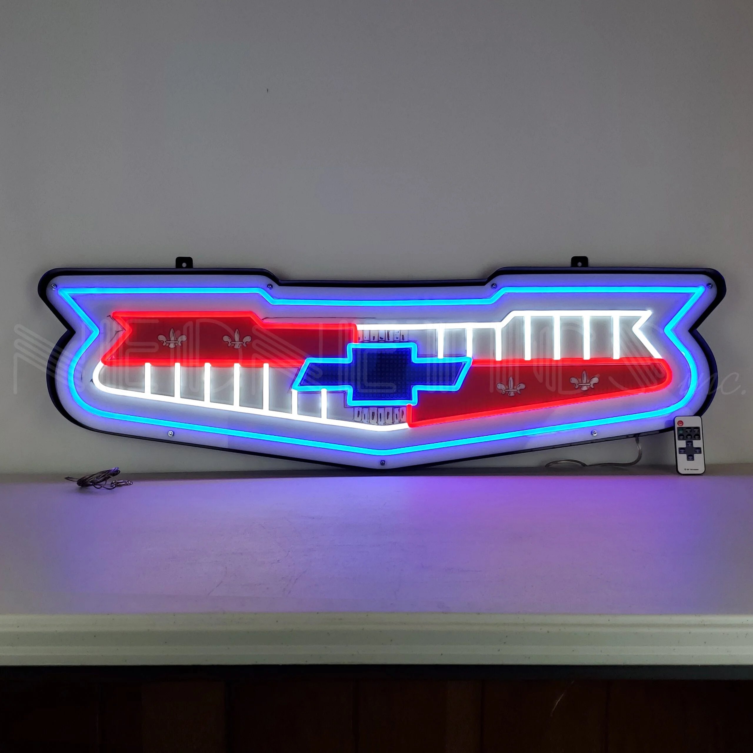 57 Chevy Emblem Chevrolet Grill LED Flex Neon Sign In Steel Can illuminated LED display