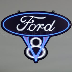 Ford V8 LED Flex Neon Sign In Steel Can illuminated LED display