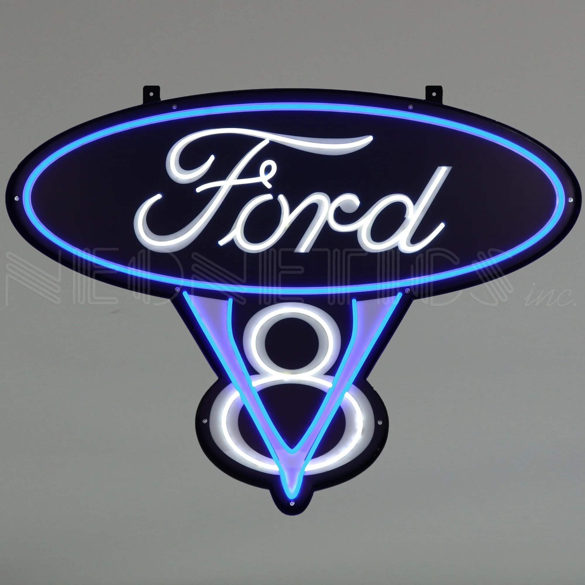 Ford V8 LED Flex Neon Sign In Steel Can illuminated LED display