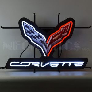 Corvette C7 Neon Sign With Backing illuminated neon display