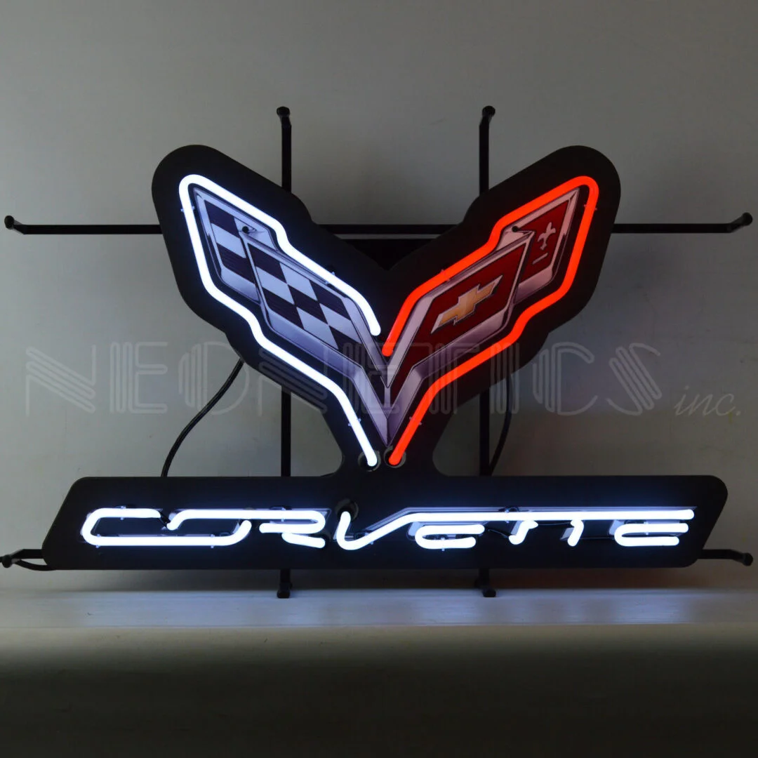Corvette C7 Neon Sign With Backing illuminated neon display