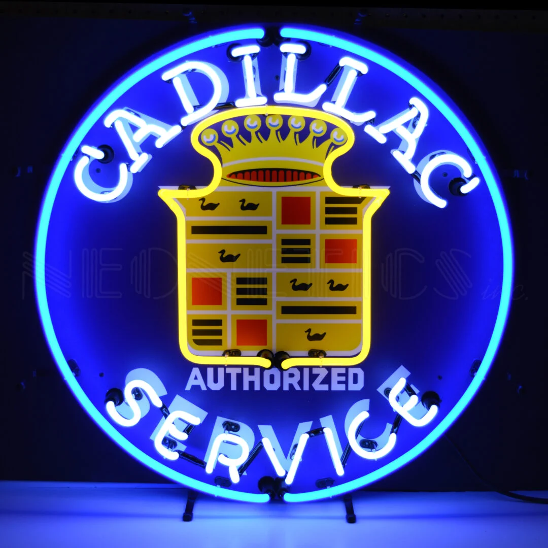 Cadillac Service Neon Sign illuminated neon display