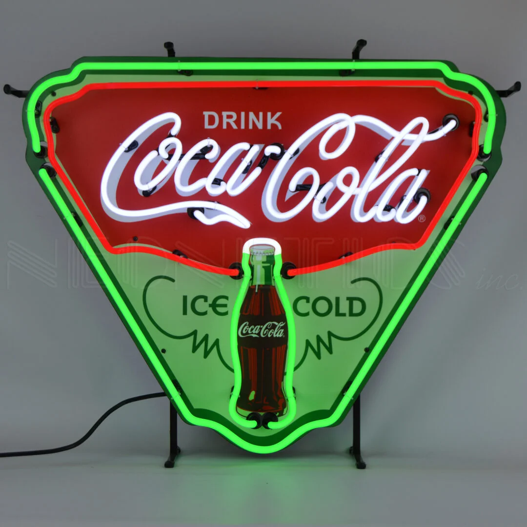 Coca-Cola Ice Cold Shield Neon Sign illuminated neon display