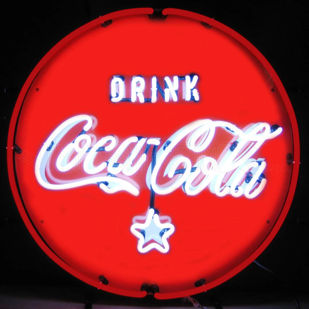 Coca-Cola Red, White & Coke Neon Sign illuminated neon display