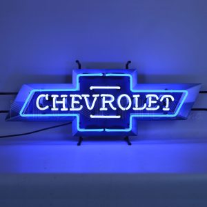 Chevrolet Bowtie Neon Sign With Backing illuminated neon display