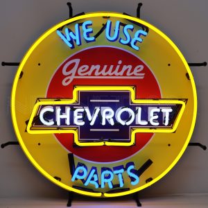 Chevrolet Parts Neon Sign With Backing illuminated neon display