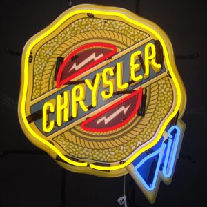 Chrysler Badge Neon Sign With Backing illuminated neon display