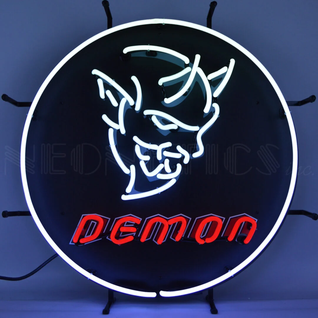 Dodge Demon Neon Sign illuminated neon display