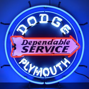 Dodge Dependable Service Neon Sign illuminated neon display