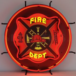 Fire Department Neon Sign illuminated neon display