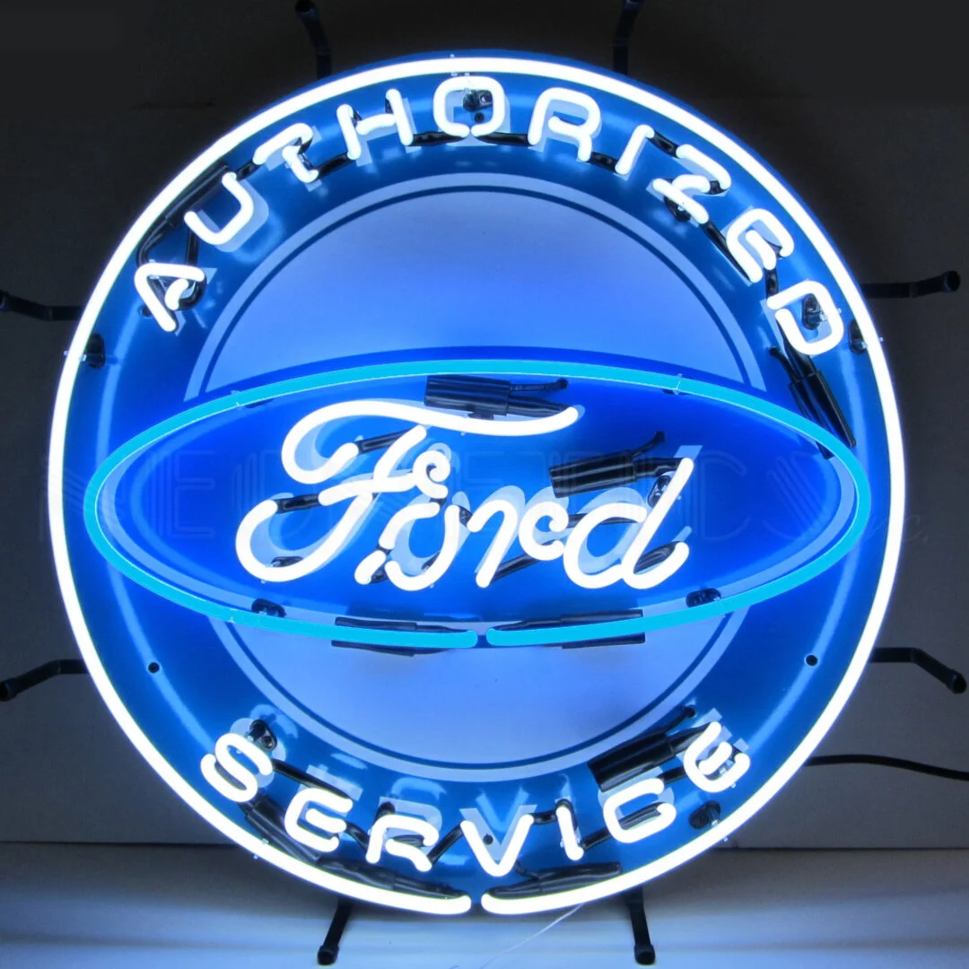 Ford Authorized Service Neon Sign With Backing illuminated neon display