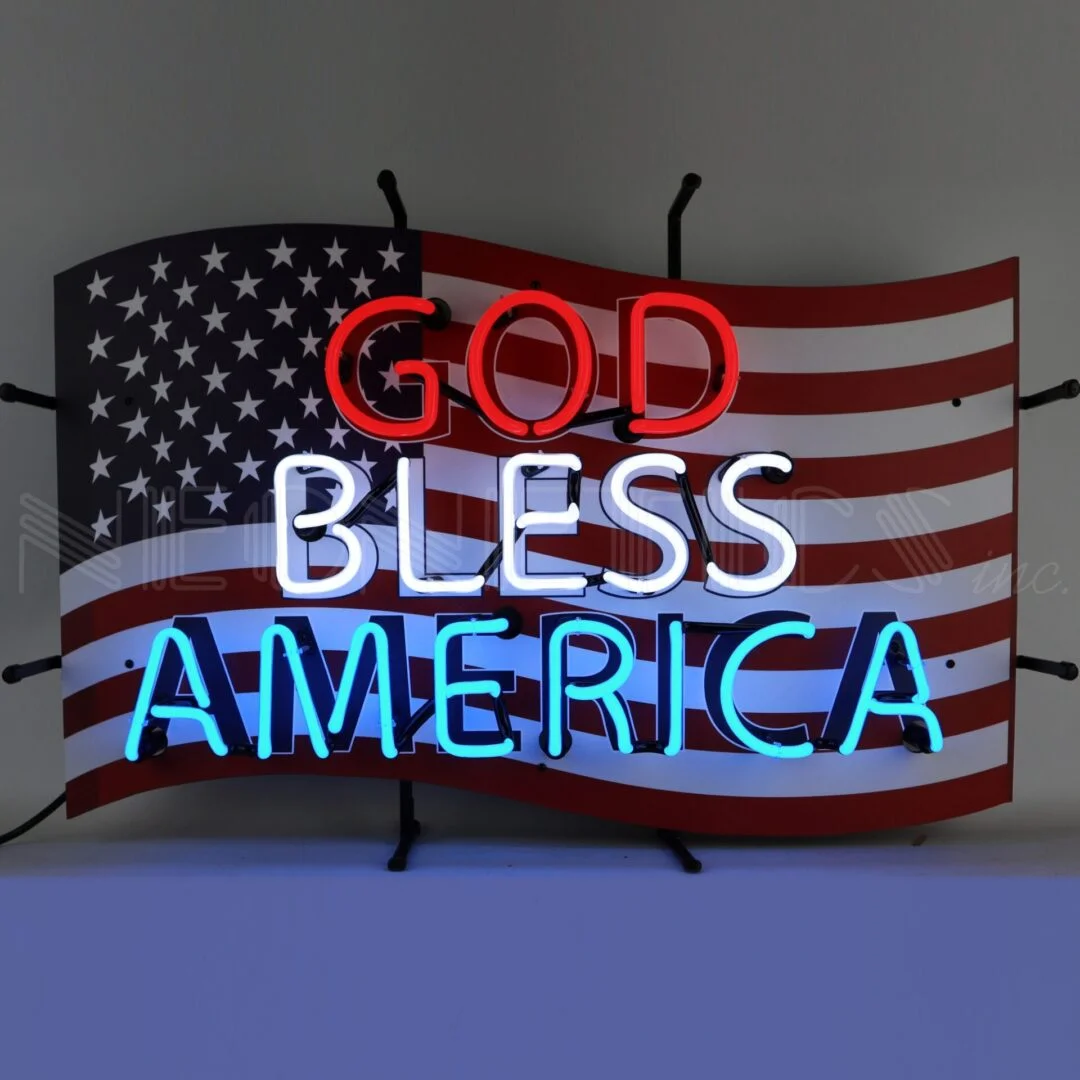 God Bless America Neon Sign illuminated neon display