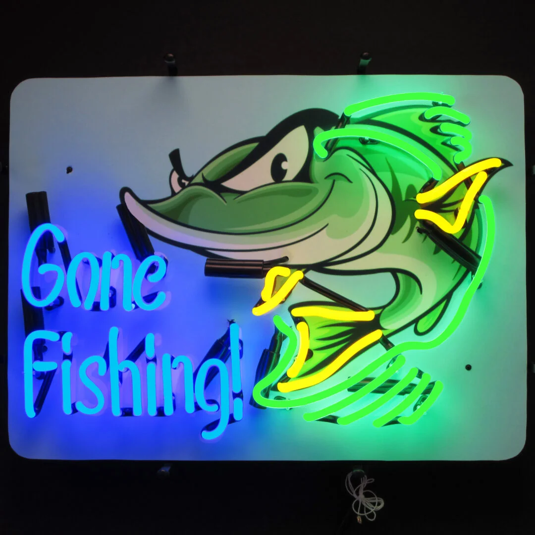 Gone Fishing Neon Sign illuminated neon display