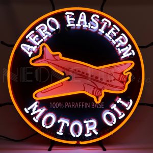 Aero Eastern Motor Oil Neon Sign illuminated neon display