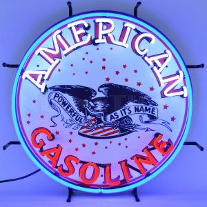 American Gasoline Neon Sign illuminated neon display