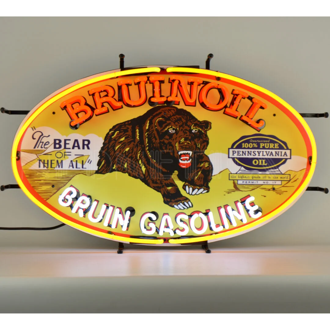 Bruinoil Bruin Gasoline Neon Sign illuminated neon display