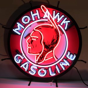 Mohawk Gasoline Neon Sign illuminated neon display