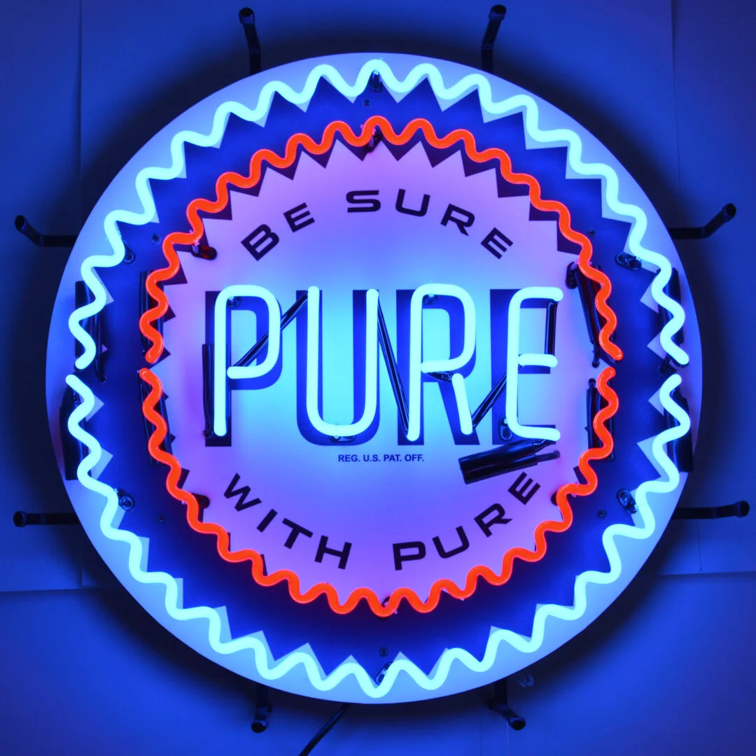 Pure Gasoline Neon Sign illuminated neon display