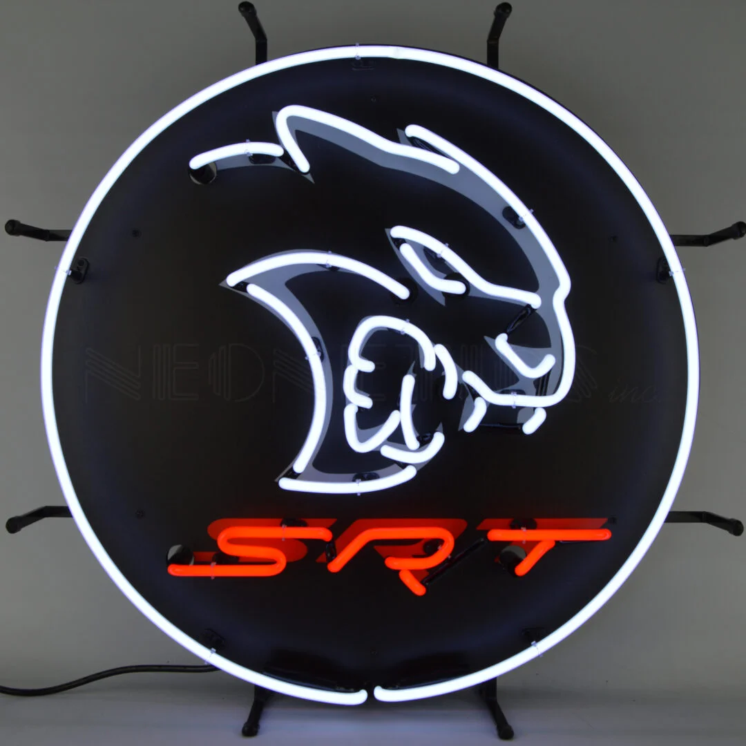 Dodge Hellcat SRT Neon Sign illuminated neon display