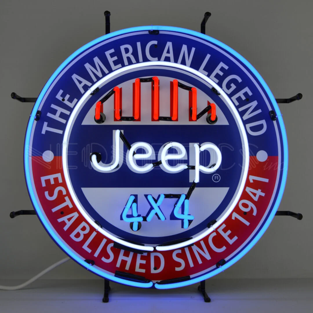 Jeep 4X4 The American Legend Neon Sign illuminated neon display