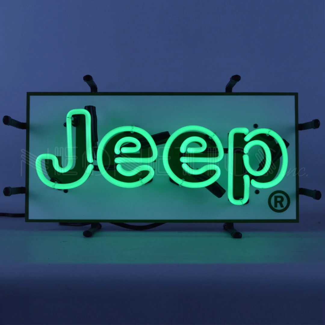 Jeep Green Junior Neon Sign illuminated neon display
