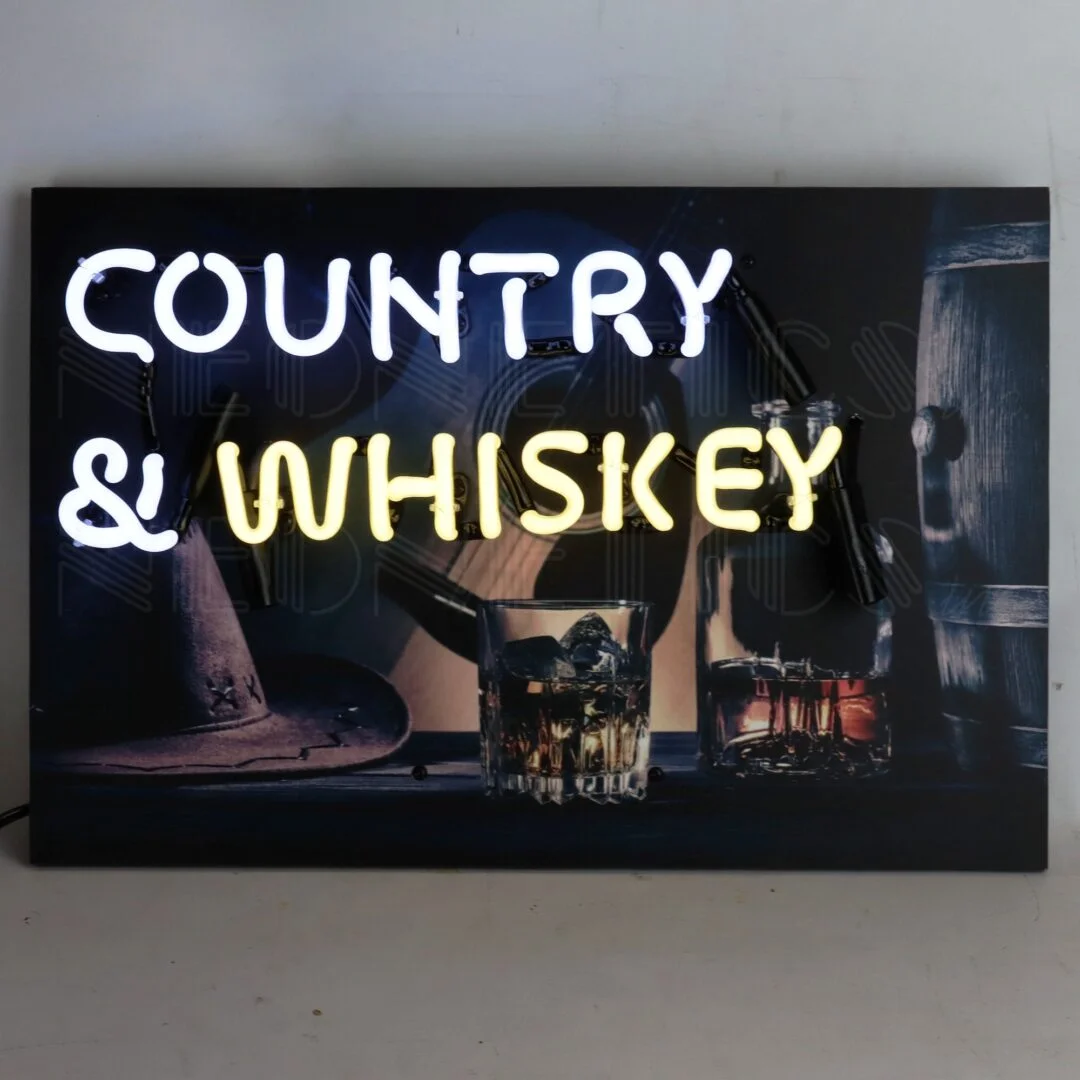 Junior Country & Whiskey Neon Sign illuminated neon display
