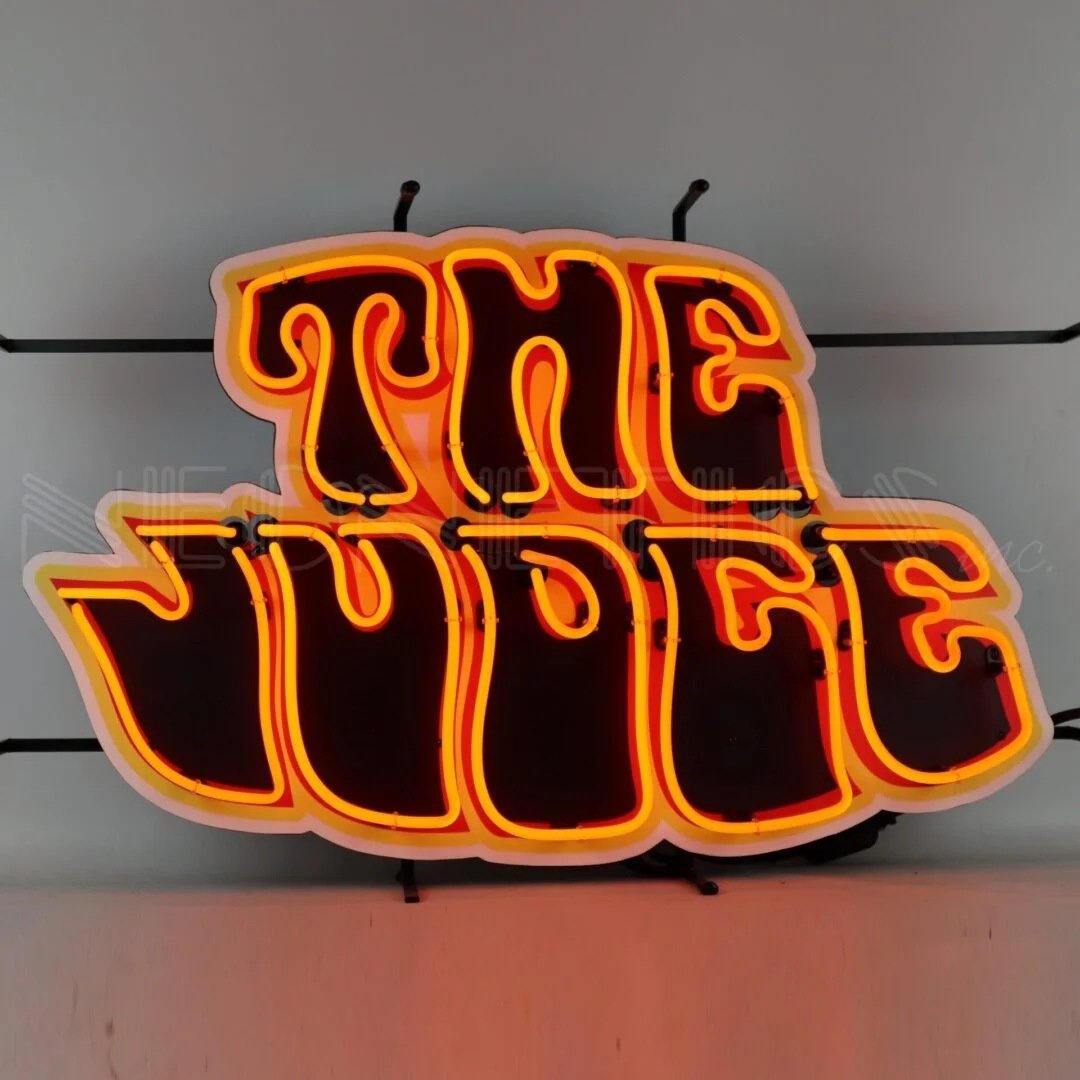 The Judge Pontiac GTO Neon Sign illuminated neon display