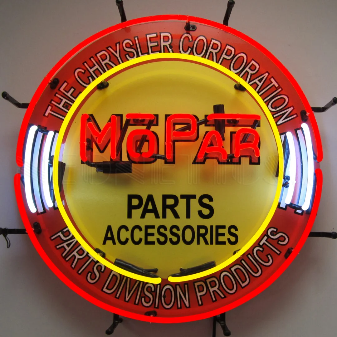 MOPAR Circle Neon Sign illuminated neon display