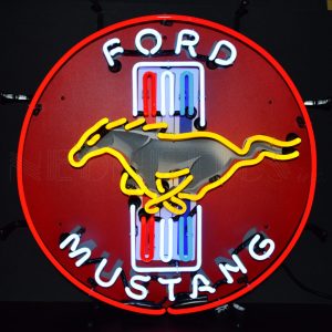 Ford Mustang Red Neon Sign With Backing illuminated neon display