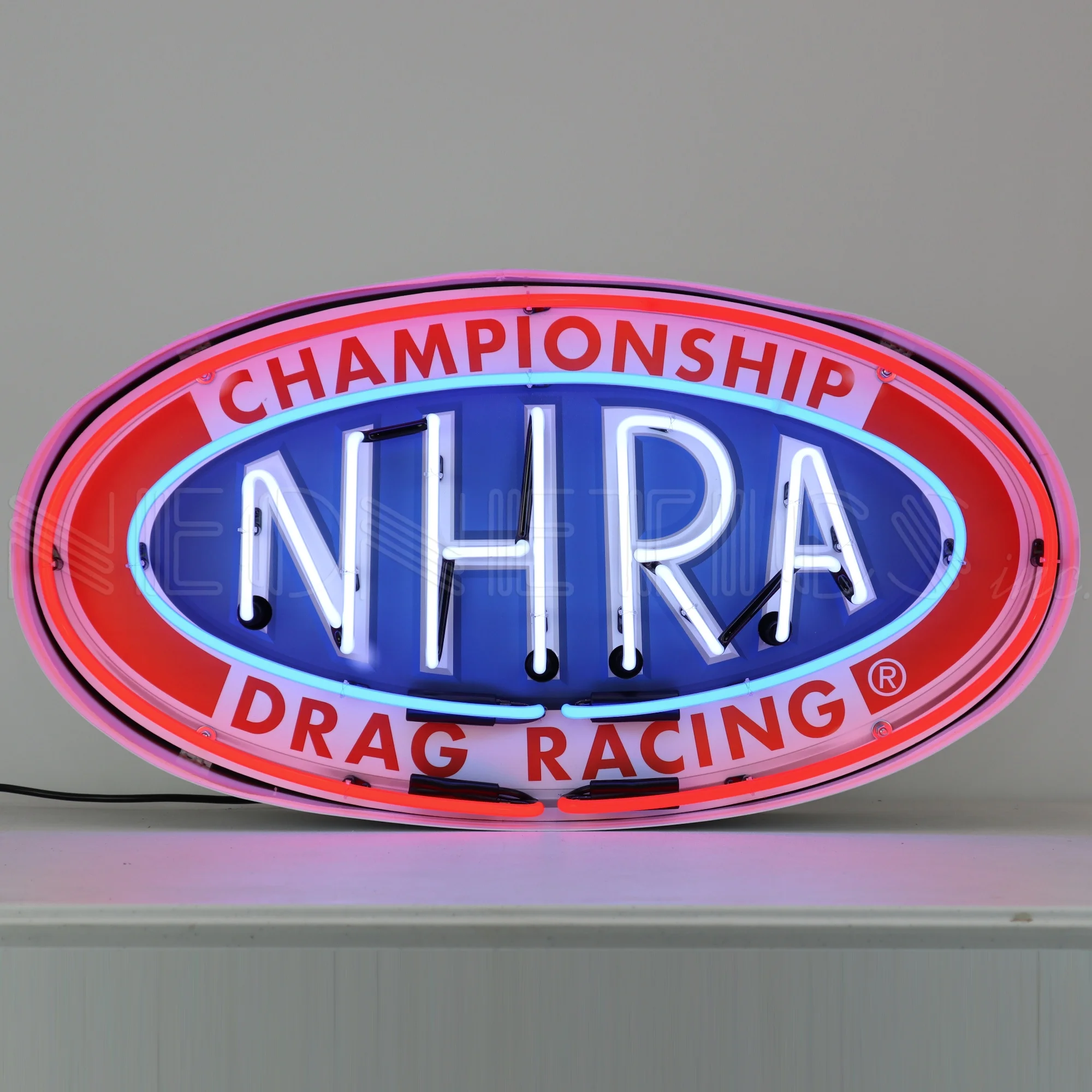 NHRA Oval Neon Sign In Steel Can illuminated neon display