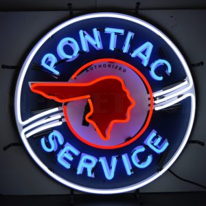 Pontiac Service Neon Sign With Backing illuminated neon display