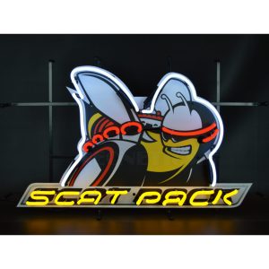 Dodge Scat Pack Neon Sign With Backing illuminated neon display
