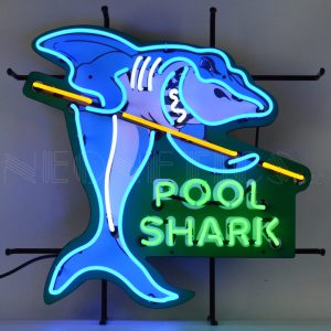 Pool Shark Neon Sign With Backing illuminated neon display
