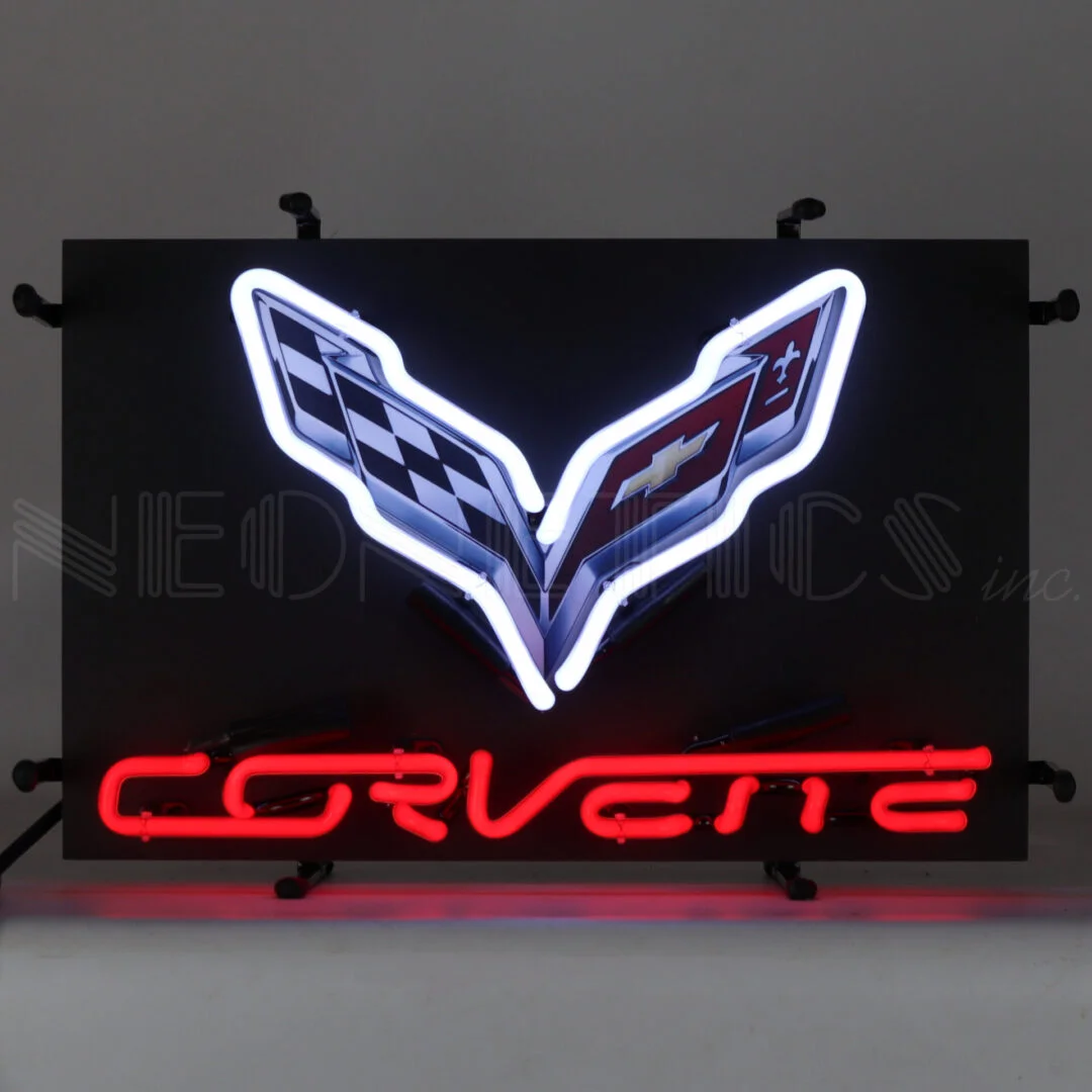 Corvette C7 Junior Neon Sign With Backing illuminated neon display