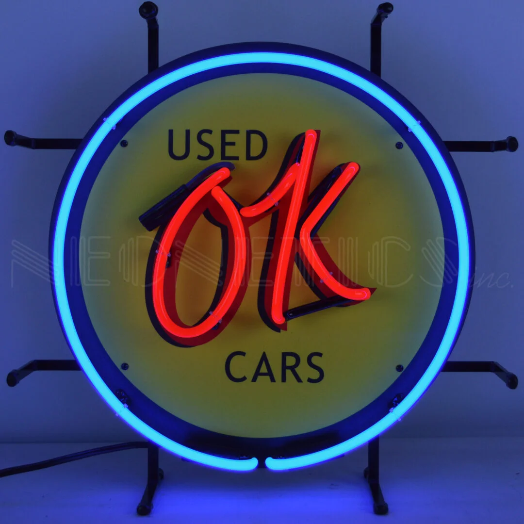OK Used Cars Junior Neon Sign illuminated neon display