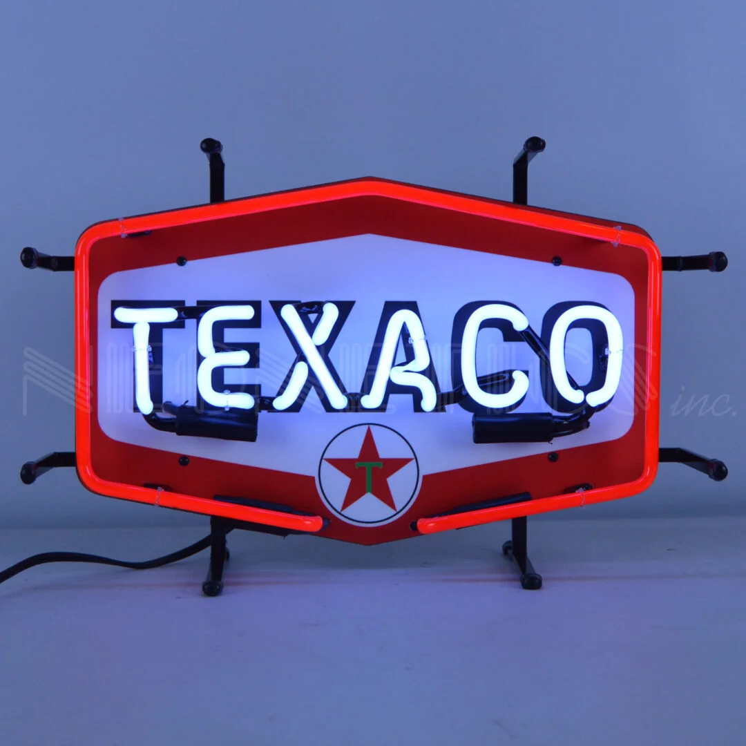 Texaco Hexagon Junior Neon Sign illuminated neon display