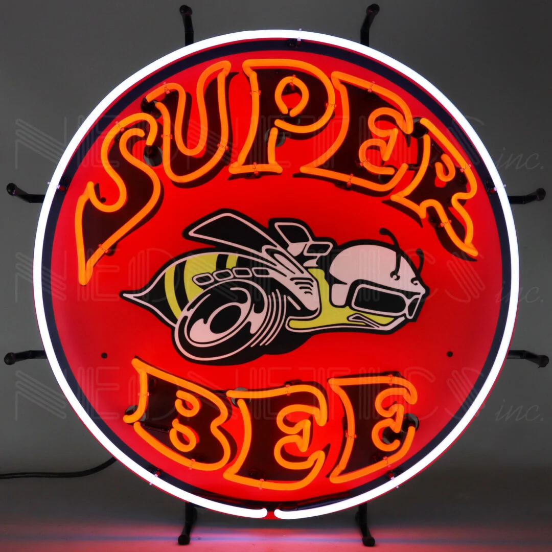 Super Bee Neon Sign With Backing illuminated neon display