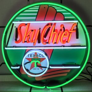 Texaco Sky Chief Neon Sign illuminated neon display